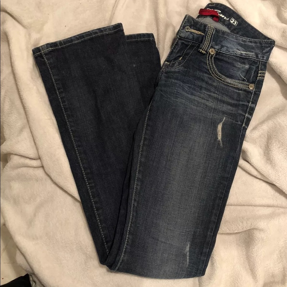 guess daredevil bootcut jeans size 23